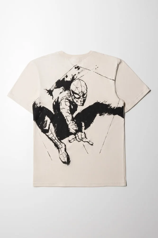 Spider-Man Short Sleeve T-Shirt Cream sold by Ackermas product image thumbnail 3
