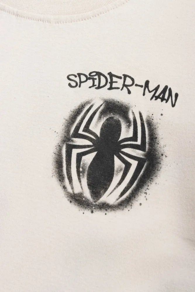 Spider-Man Short Sleeve T-Shirt Cream sold by Ackermas product image thumbnail 2