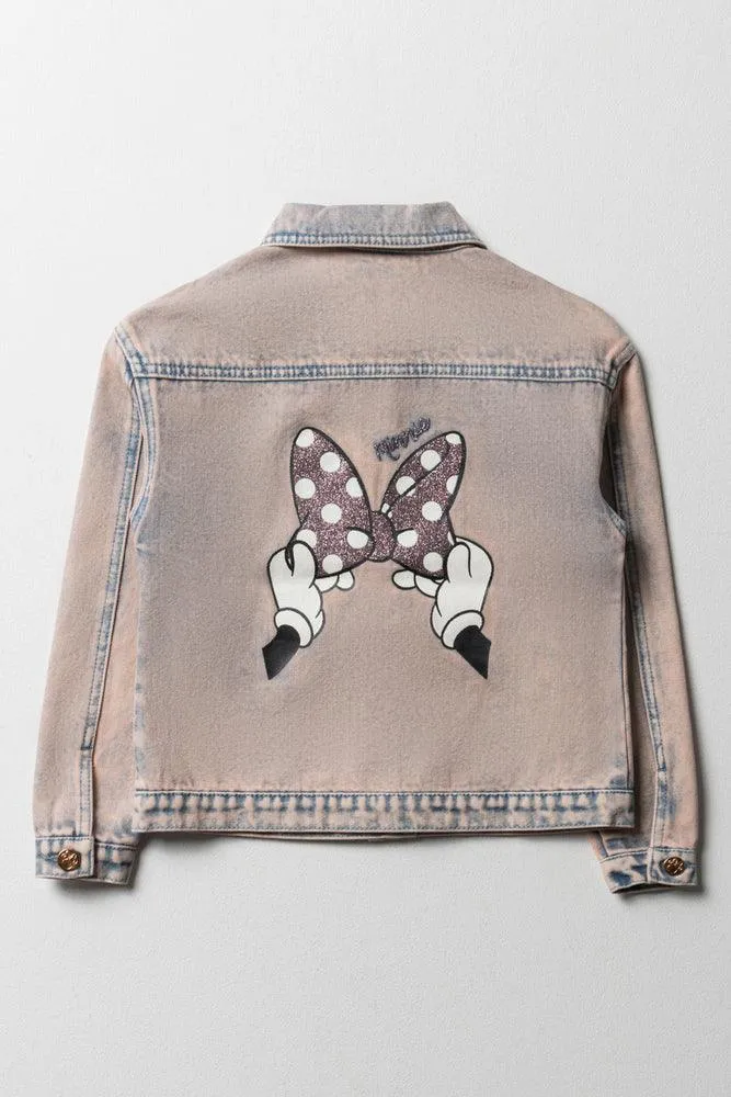 Minnie Mouse Distressed Denim Jacket Light Wash sold by Ackermas product image thumbnail 3
