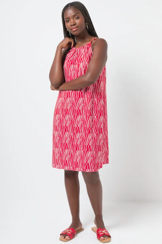 Halterneck Tent Dress Red sold by Ackermas