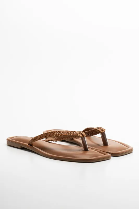 Weave Thong Sandal Brown sold by Ackermas