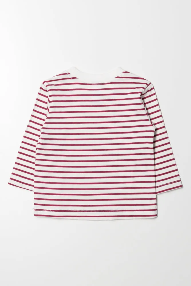 Long Sleeve Stripe T Shirt Red And White sold by Ackermas product image thumbnail 3