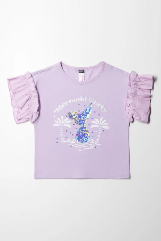 Mermaid Sequin Top Lilac sold by Ackermas