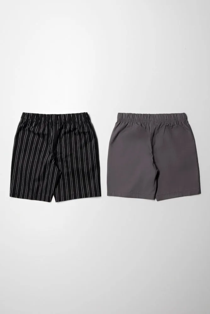 2 Pack Stripe Shorts Black And Dark Grey sold by Ackermas product image thumbnail 3