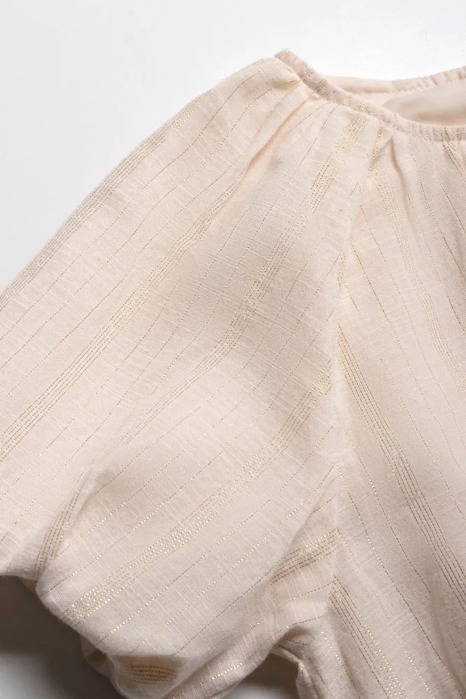 Puff Sleeve Lurex Woven Skirts Sets Natural sold by Ackermas product image thumbnail 2