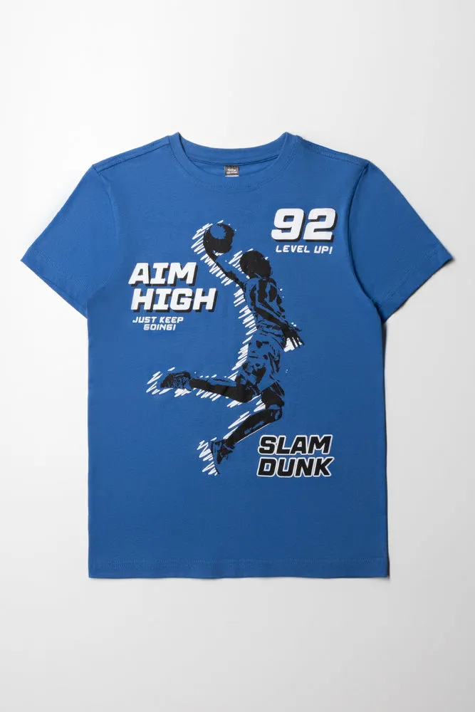 Printed T-Shirt Mid Blue sold by Ackermas