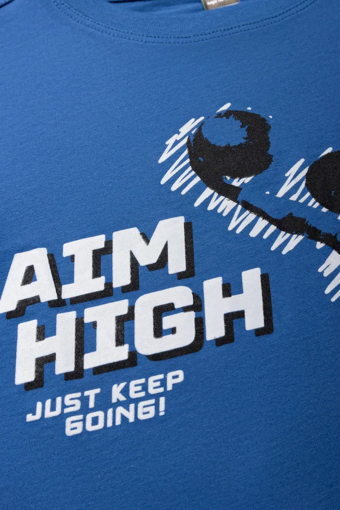 Printed T-Shirt Mid Blue sold by Ackermas product image thumbnail 2