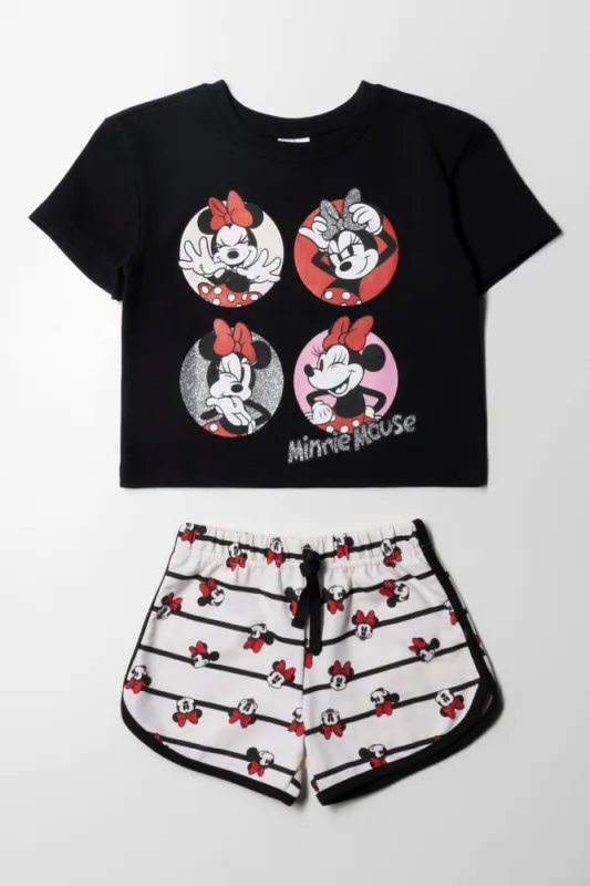 Minnie Mouse Unbrushed Fleece Set Black sold by Ackermas