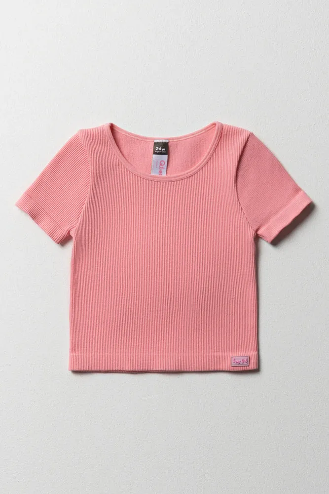 Seamless Short Sleeve T-Shirt Pink sold by Ackermas