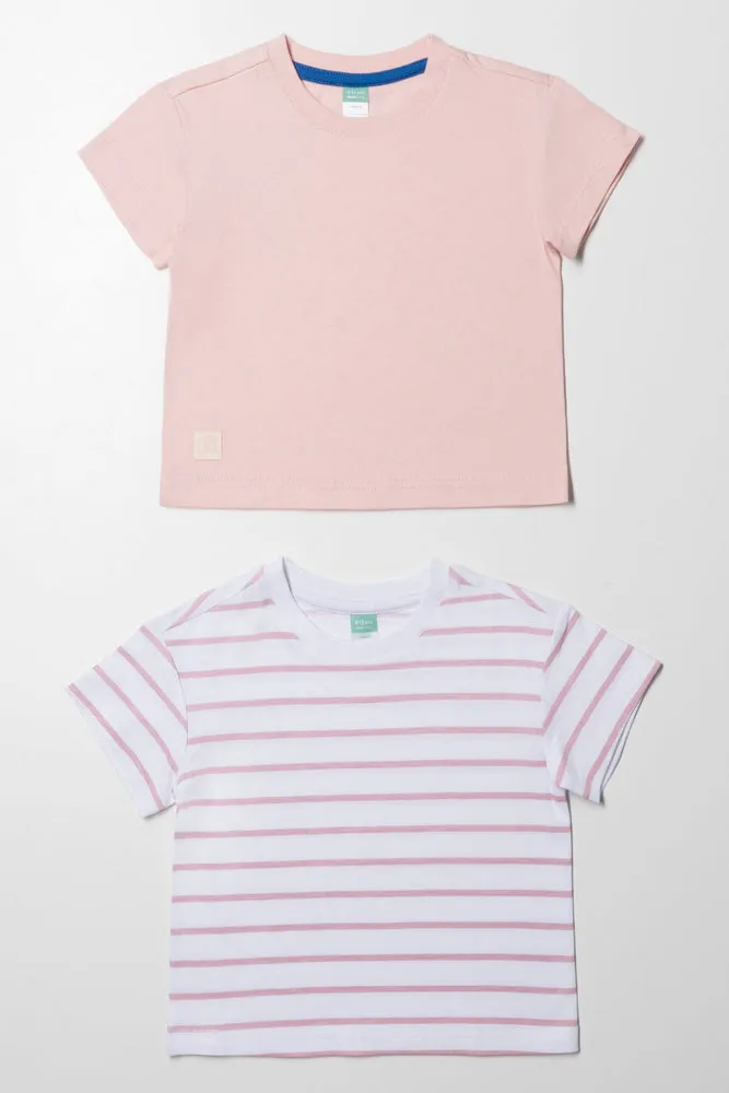 2 Pack Stripe T-Shirts Pink sold by Ackermas
