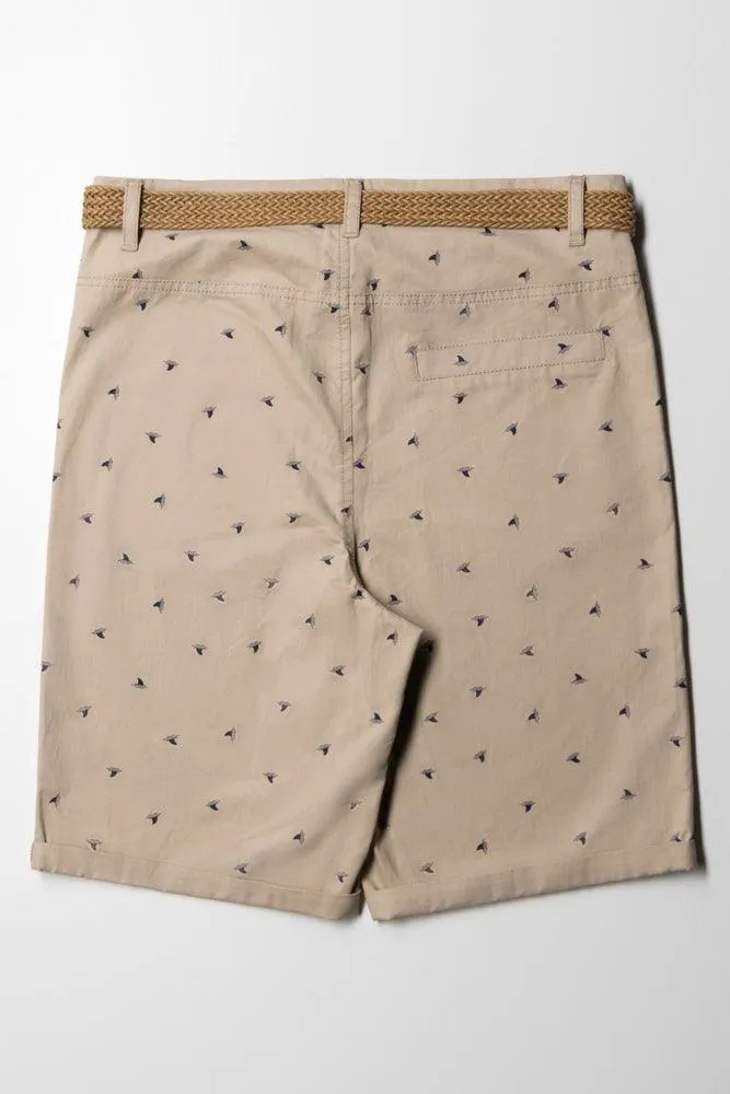 Belted Chino Shorts Natural sold by Ackermas product image thumbnail 3