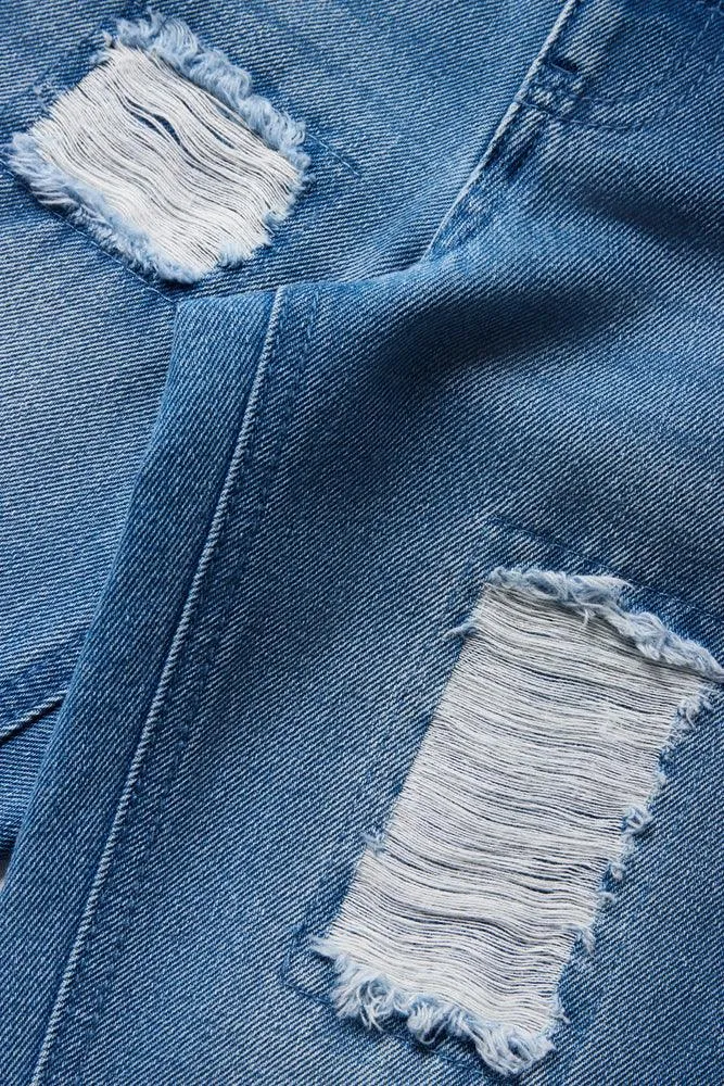 Ripped Mini Mom Denim Jeans Blue sold by Ackermas product image thumbnail 3