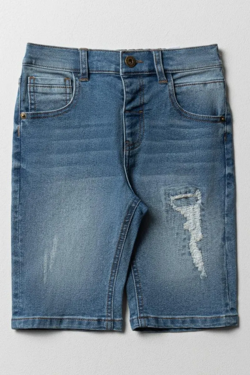 Denim Shorts Rip And Repair Light Blue sold by Ackermas