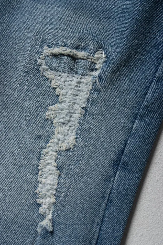 Denim Shorts Rip And Repair Light Blue sold by Ackermas product image thumbnail 2
