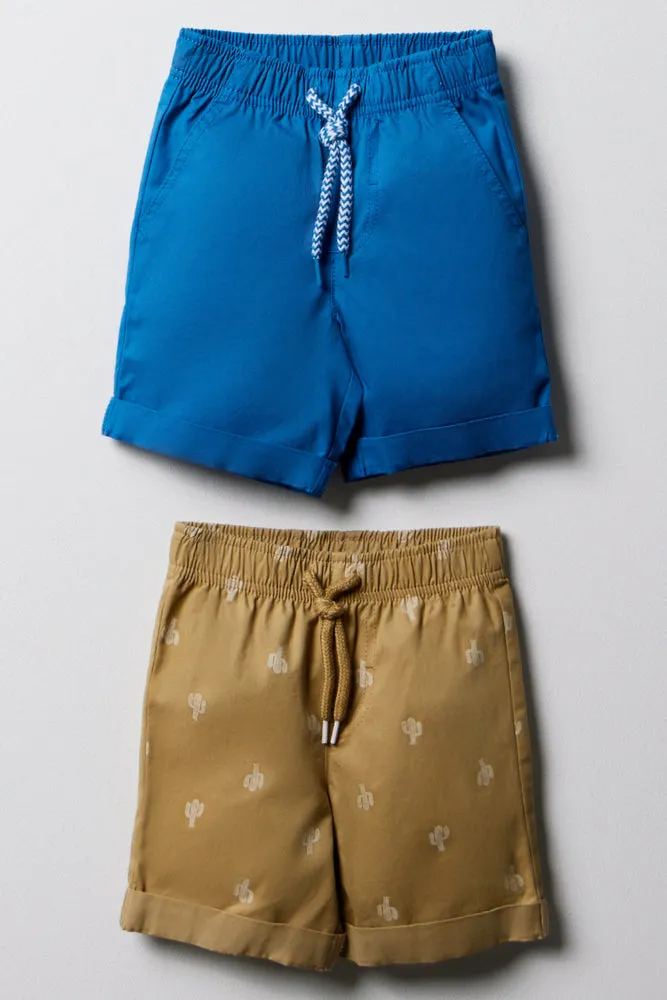 2 Pack Shorts Blue & Natural sold by Ackermas