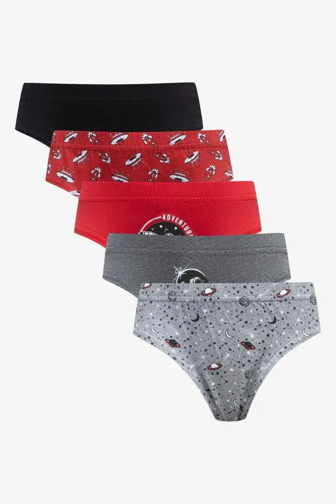 5 Pack Space Briefs Grey, Red & Black sold by Ackermas
