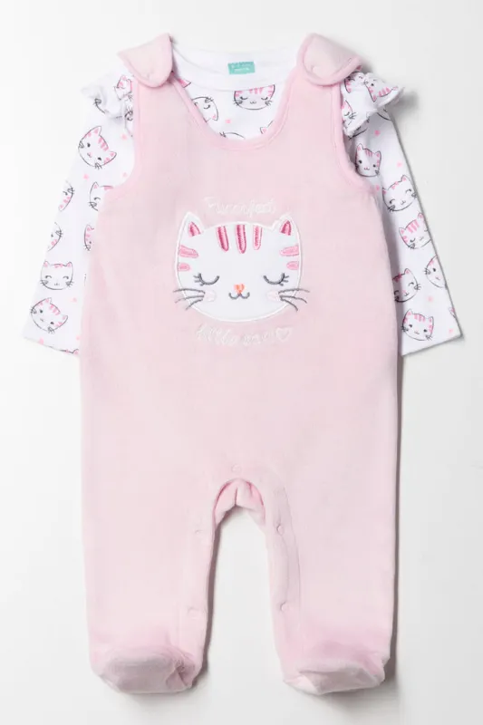 Fleece Cat Dungaree Pink sold by Ackermas