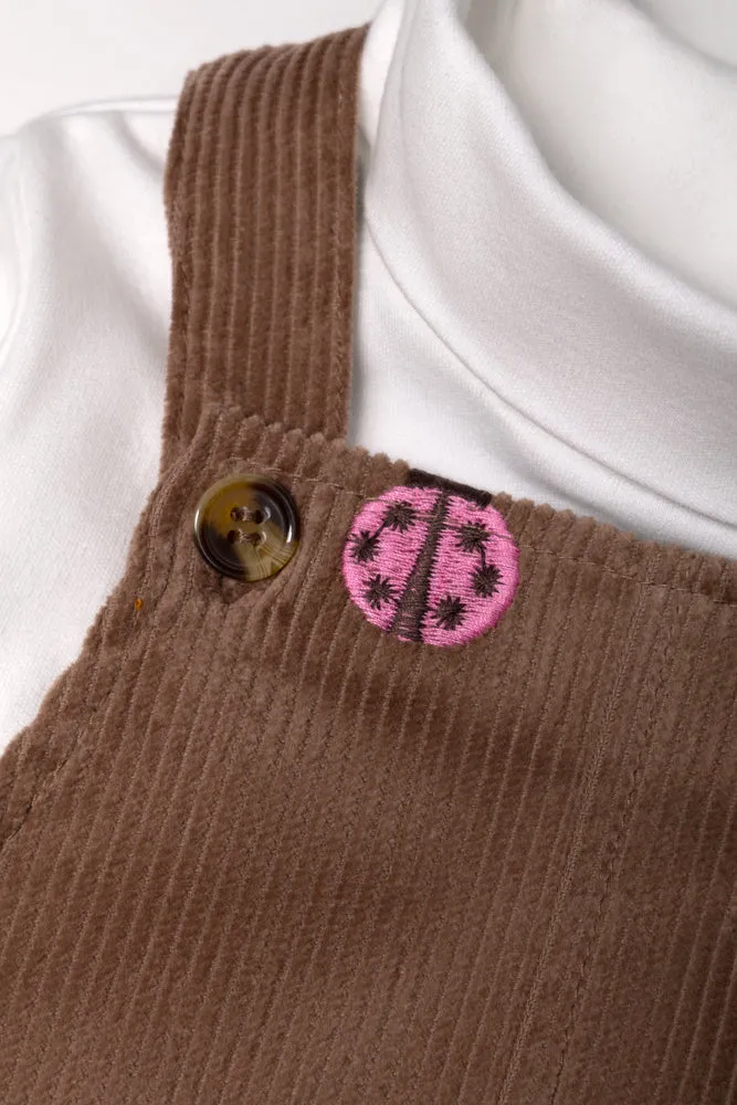Corduroy Pinafore Set With Tights Brown sold by Ackermas product image thumbnail 2