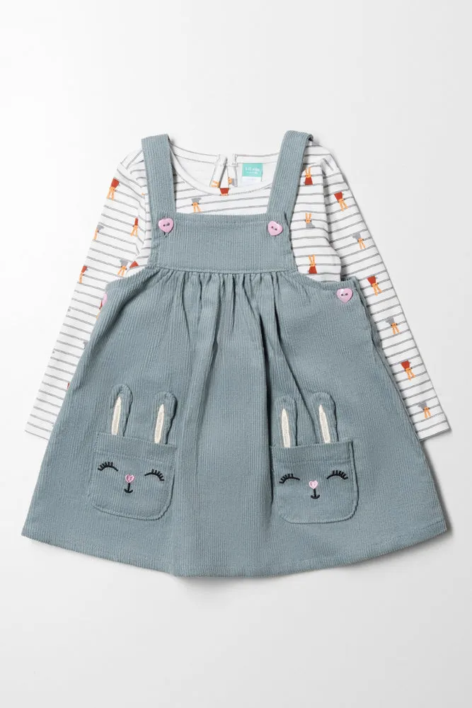 Bunny Pinafore Set Green sold by Ackermas