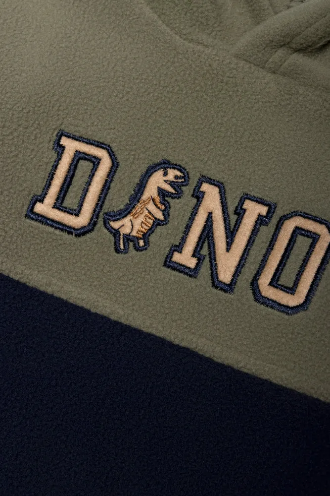 Dinosaur Colour Block Hoodie Green And Navy sold by Ackermas product image thumbnail 2