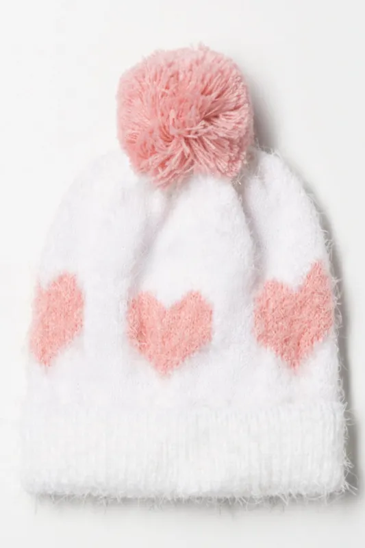 Heart Beanie White sold by Ackermas