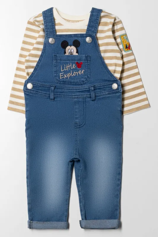 Mickey Mouse Denim Dungaree Set sold by Ackermas