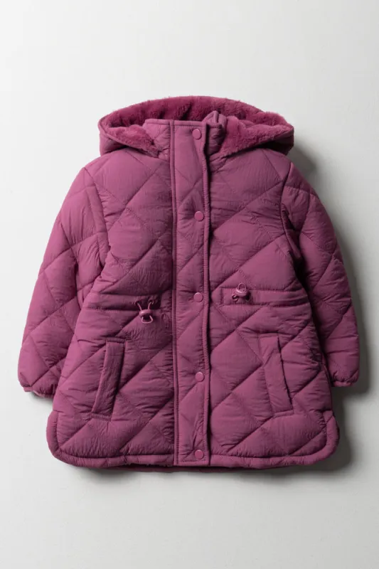 Diamond Quilt Coat Purple sold by Ackermas
