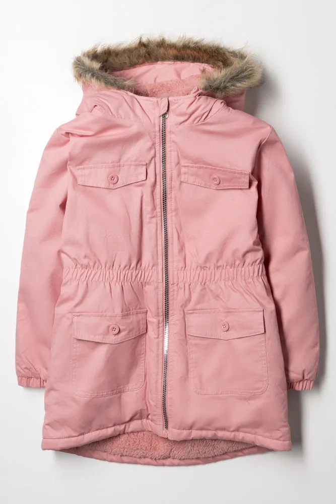 Hooded Parka Coat Pink sold by Ackermas