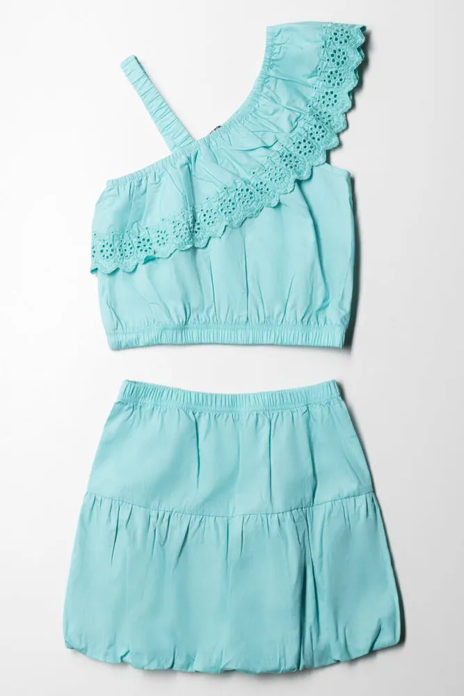 Top and Skirt Set Blue sold by Ackermas