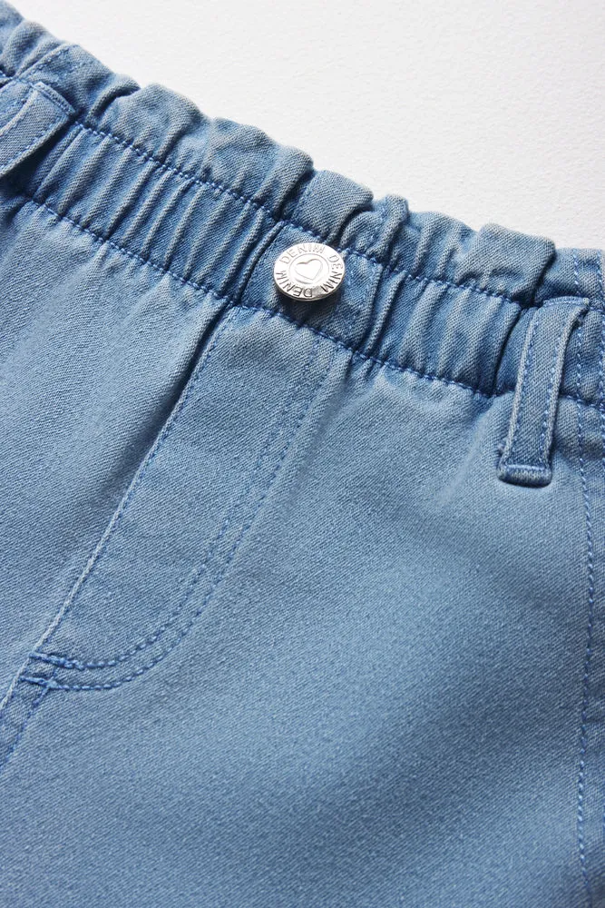 Mini Mom Paper Bag Denim Jean Light Blue sold by Ackermas product image thumbnail 2