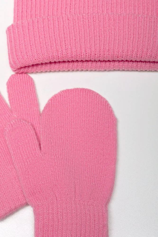 Beanie And Mittens Set Pink sold by Ackermas product image thumbnail 2