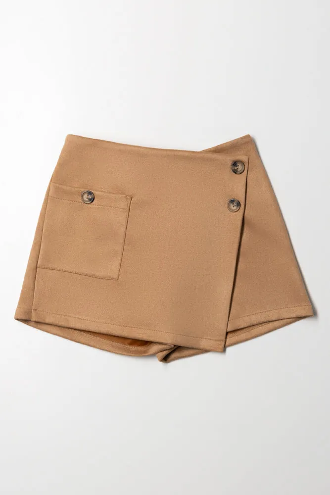 Mock Sued Skort Brown sold by Ackermas