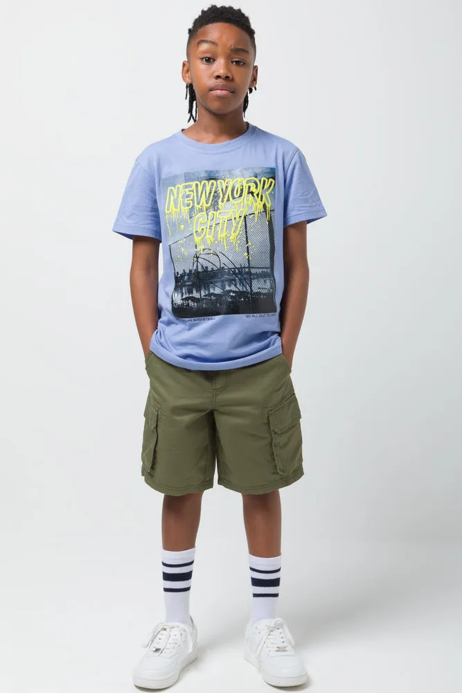 Woven Styled Cargo Shorts Khaki sold by Ackermas