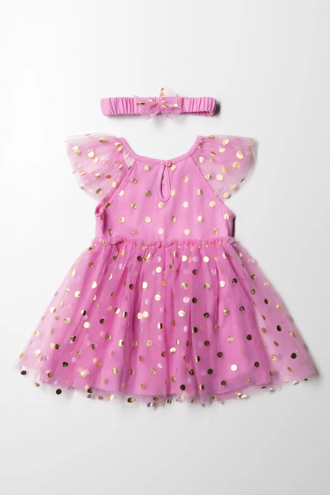 Tg Tulle Dress With Headband Mid Pink sold by Ackermas product image thumbnail 5