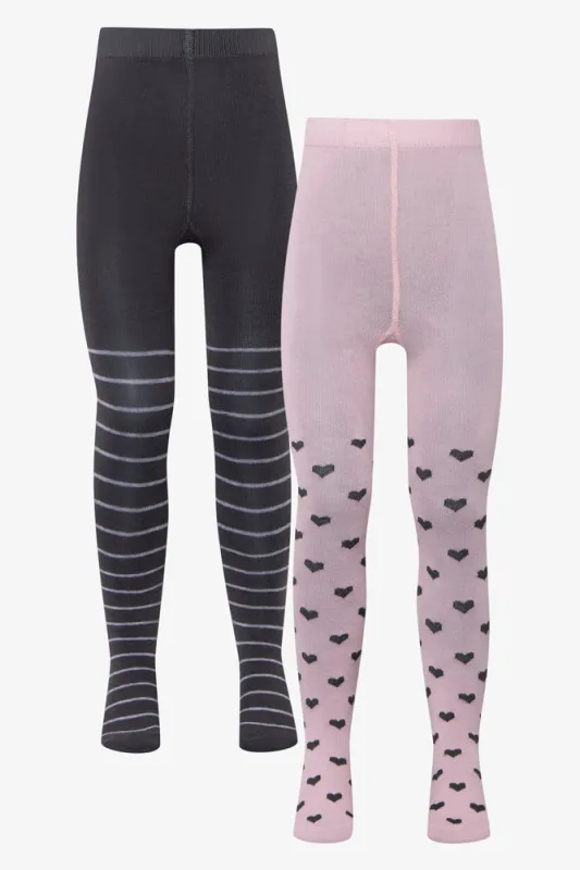 2 Pack Printed Tights Charcoal sold by Ackermas