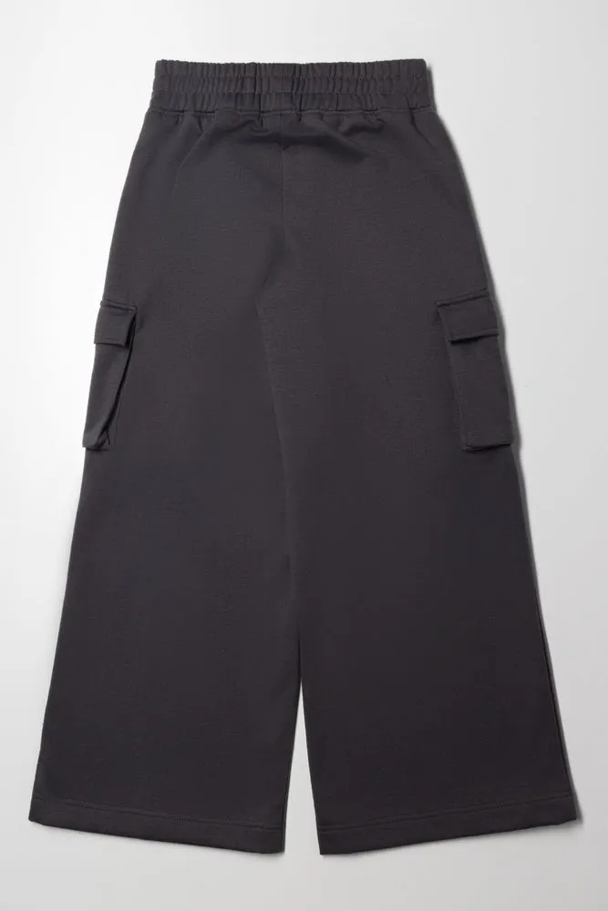 Cargo Wide Leg Track Pants Charcoal sold by Ackermas product image thumbnail 4