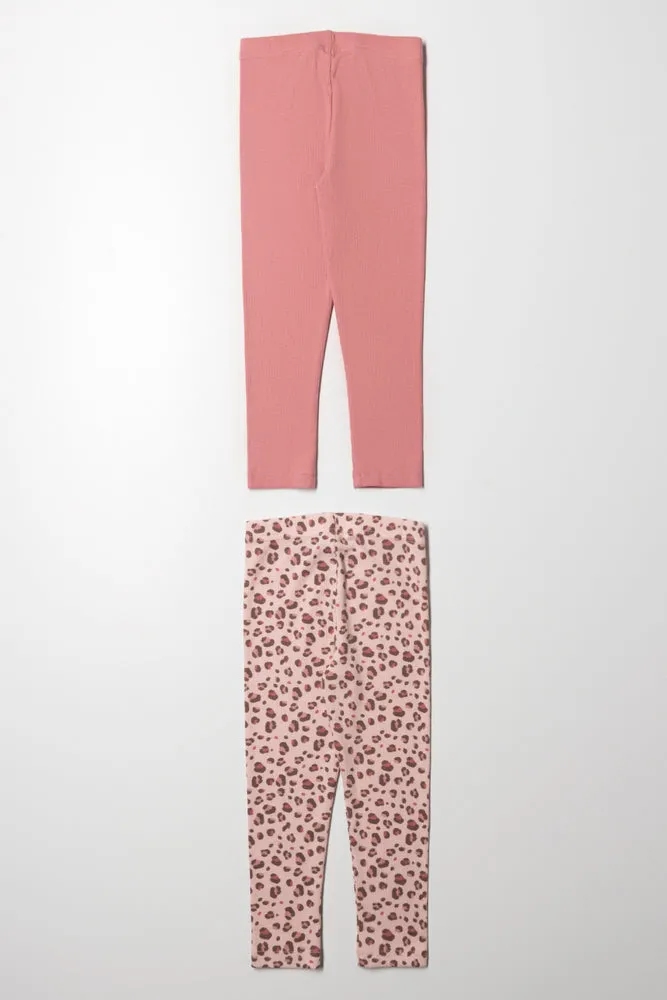 2 Pack Rib Leggings Pink sold by Ackermas product image thumbnail 3