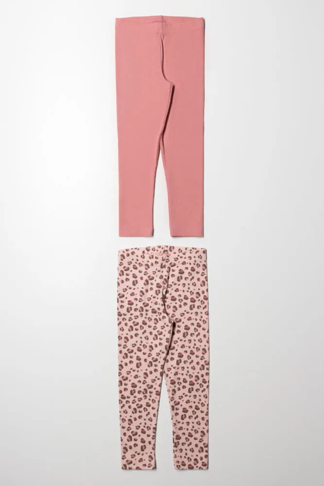 2 Pack Rib Leggings Pink sold by Ackermas