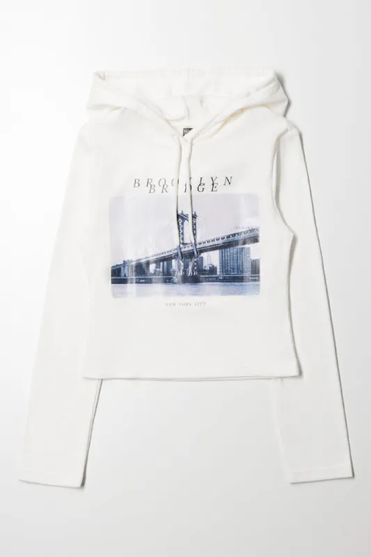 Print Hooded Top White sold by Ackermas