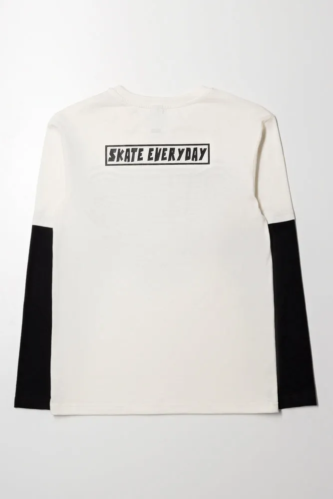 Long Sleeve T-Shirt Cream sold by Ackermas product image thumbnail 3