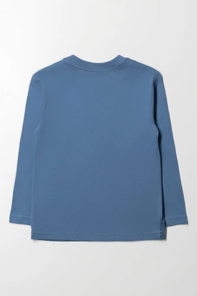 Captain America Long Sleeve T-Shirt Blue sold by Ackermas product image thumbnail 3