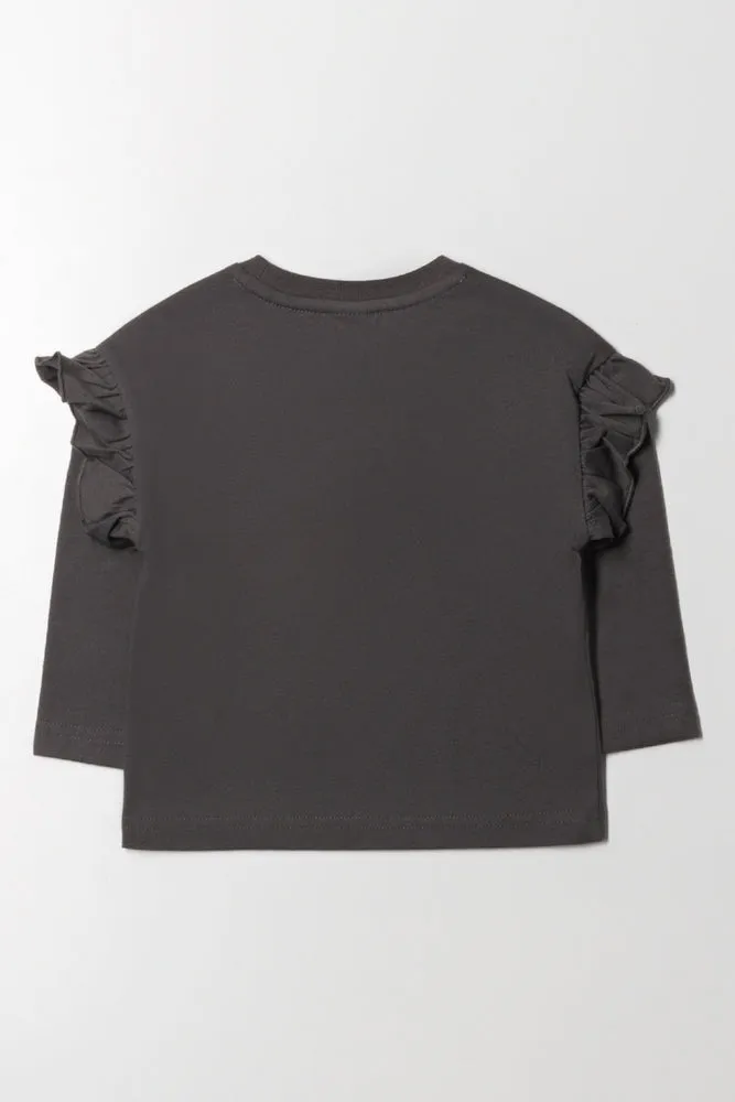 Paris Long Sleeve T-Shirt Dark Grey sold by Ackermas product image thumbnail 3