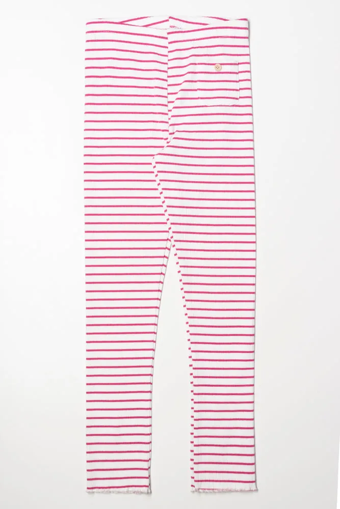 Rib Stripe Legging Pink sold by Ackermas