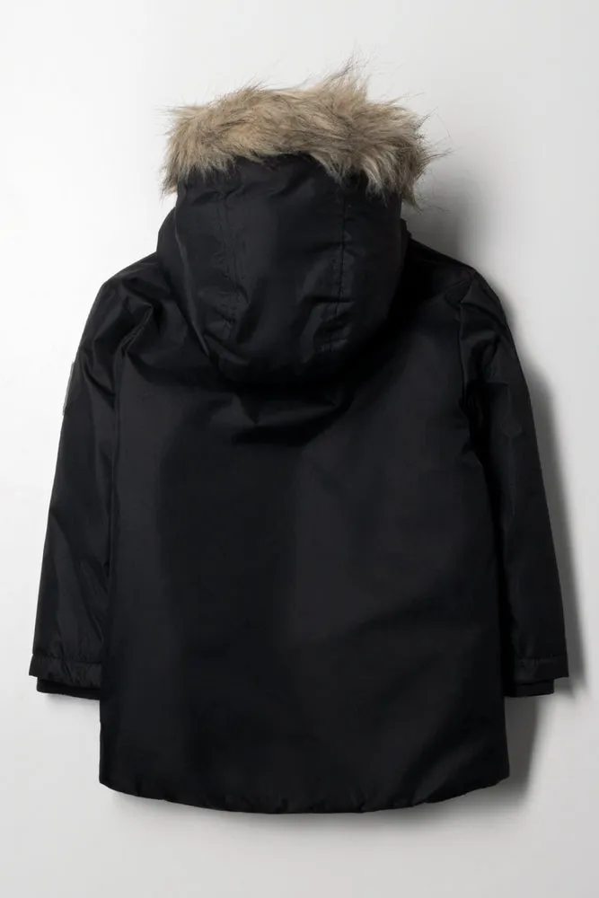 Hooded Parka Jacket Black sold by Ackermas product image thumbnail 3