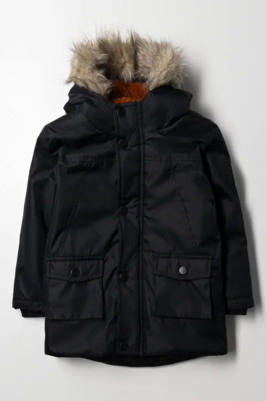 Hooded Parka Jacket Black sold by Ackermas