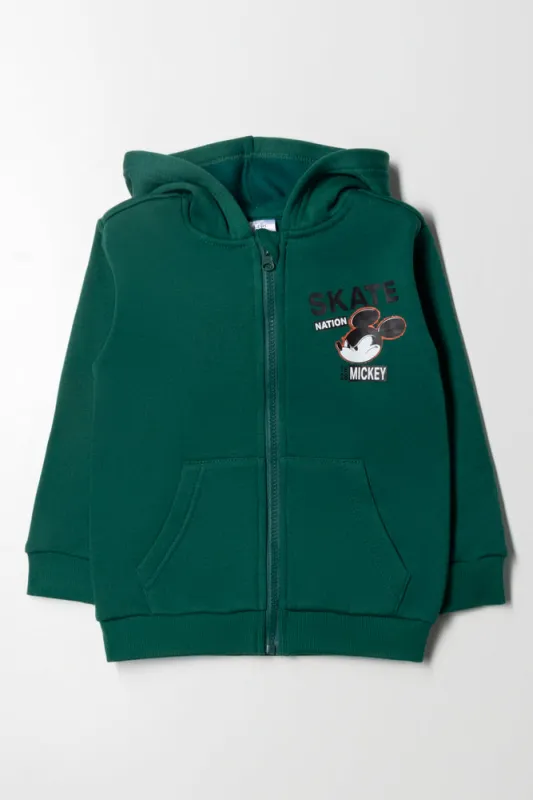 Mickey Mouse Zip Through Tracktop Green sold by Ackermas