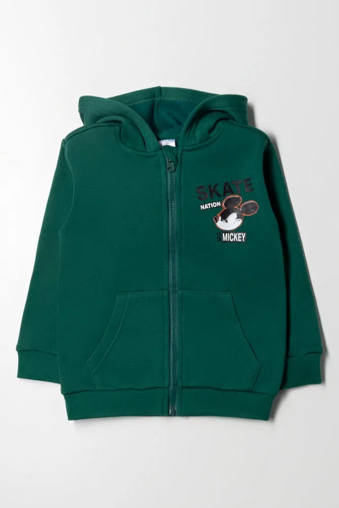 Mickey Mouse Zip Through Tracktop Green sold by Ackermas