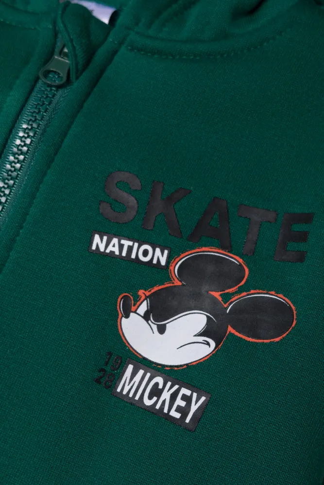 Mickey Mouse Zip Through Tracktop Green sold by Ackermas product image thumbnail 2