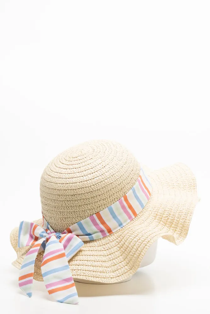 Stripe Ribbon Sunhat Natural sold by Ackermas product image thumbnail 2
