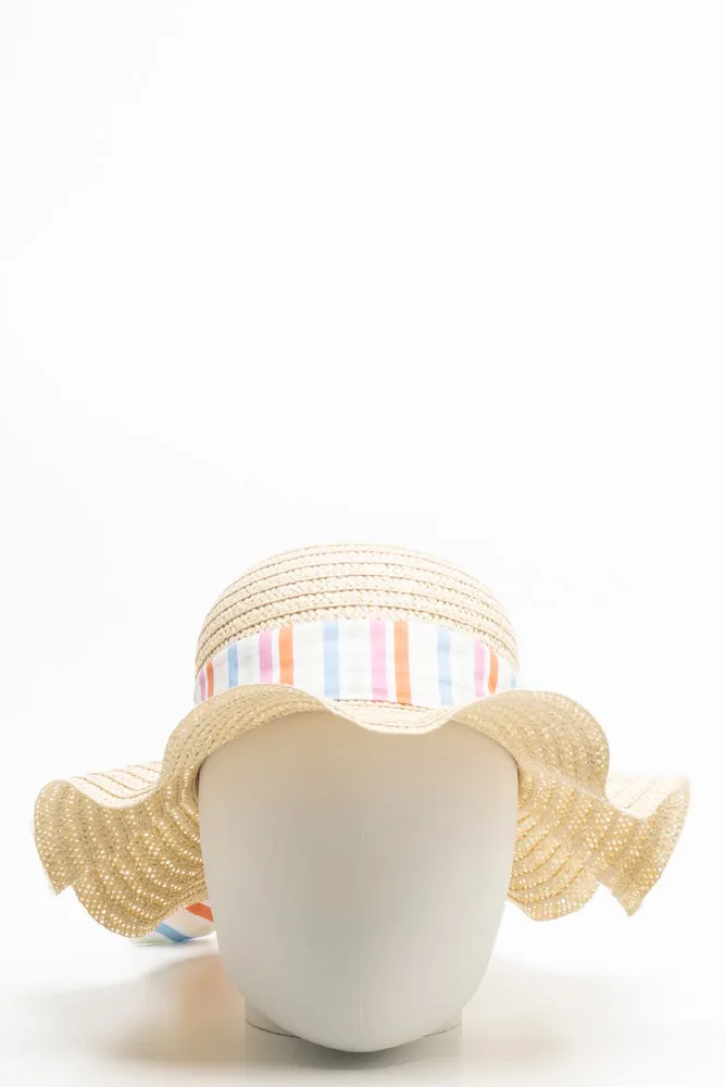 Stripe Ribbon Sunhat Natural sold by Ackermas